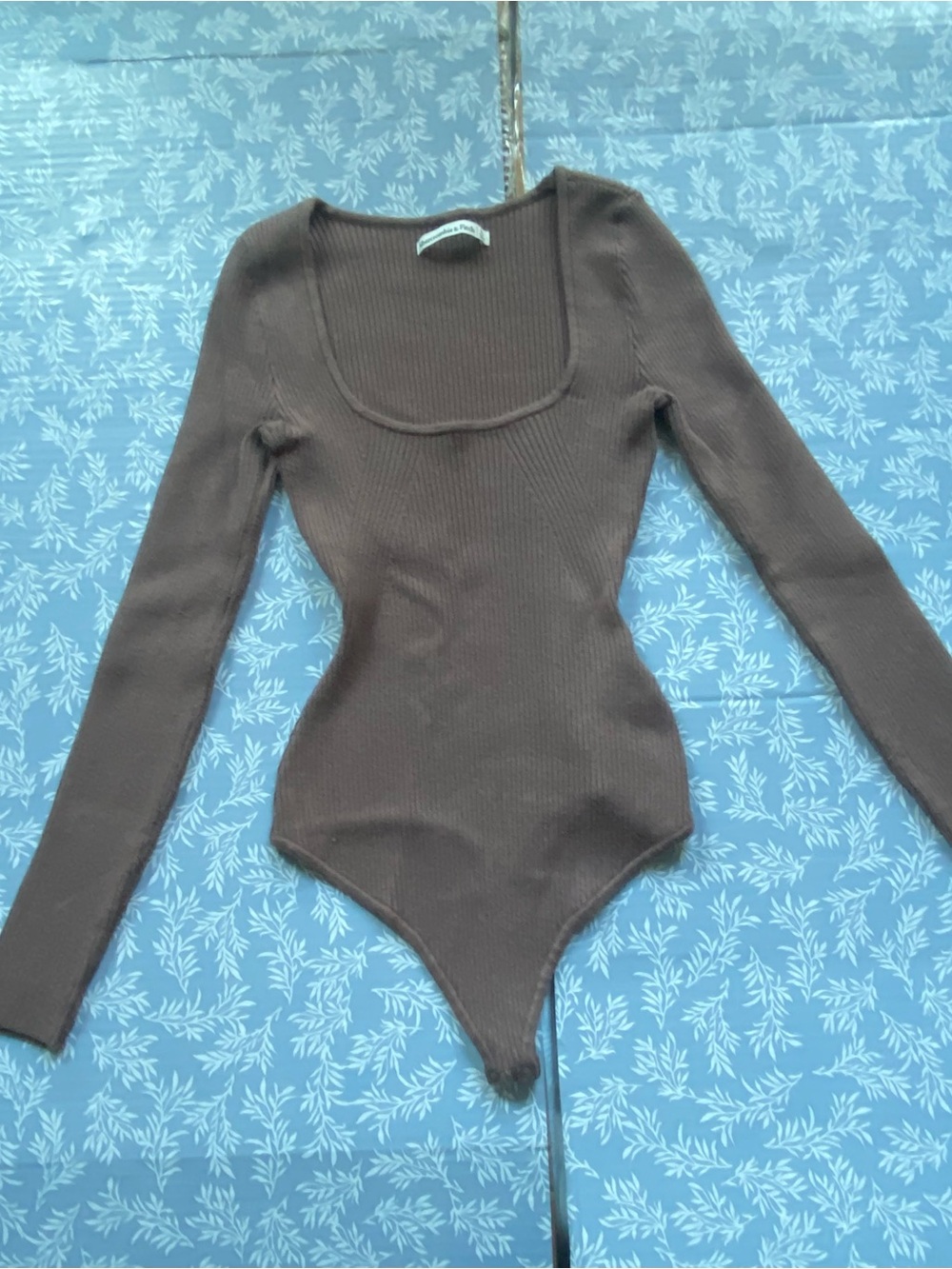 Abercrombie & Fitch Brown Ribbed Long-Sleeve Kids One-Piece Bodysuit